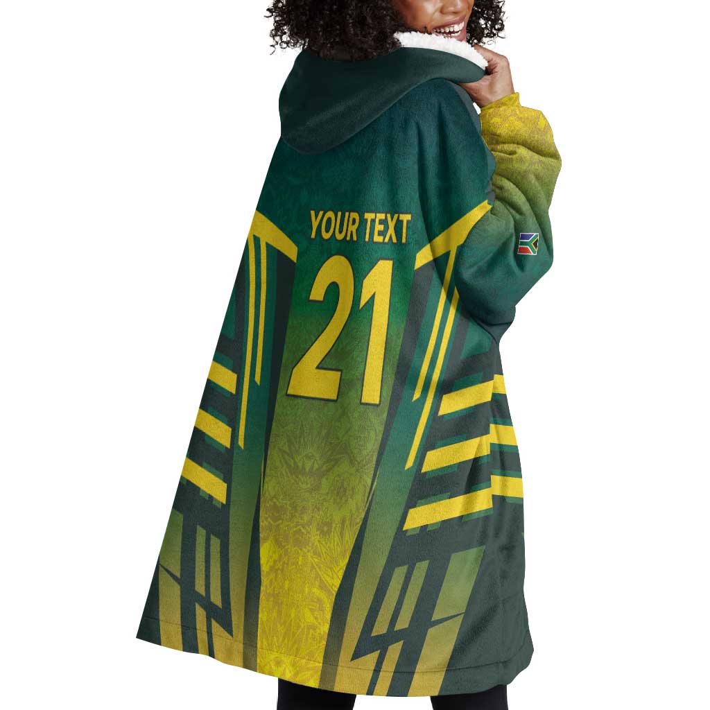 Custom South Africa Cricket Spirit 2026 Wearable Blanket Hoodie World T20 Edition - African Pride