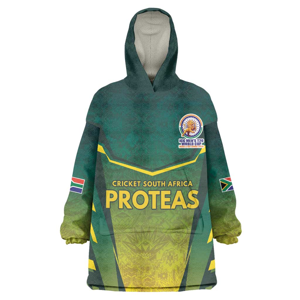 Custom South Africa Cricket Spirit 2026 Wearable Blanket Hoodie World T20 Edition - African Pride