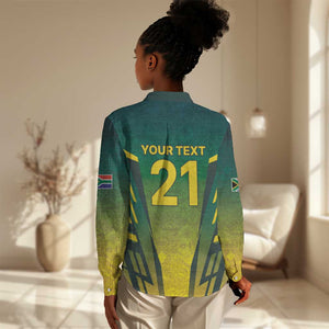 Custom South Africa Cricket Spirit 2026 Women Casual Shirt World T20 Edition - African Pride
