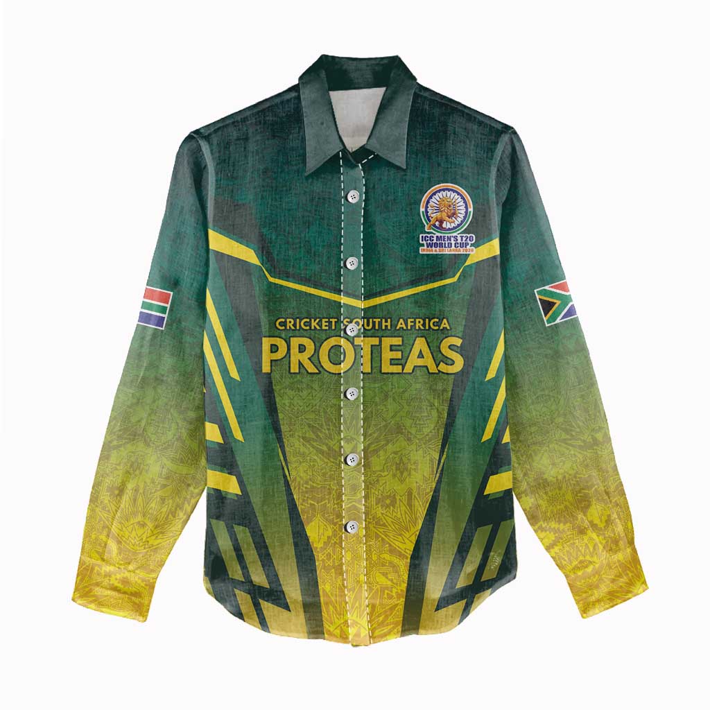 Custom South Africa Cricket Spirit 2026 Women Casual Shirt World T20 Edition - African Pride