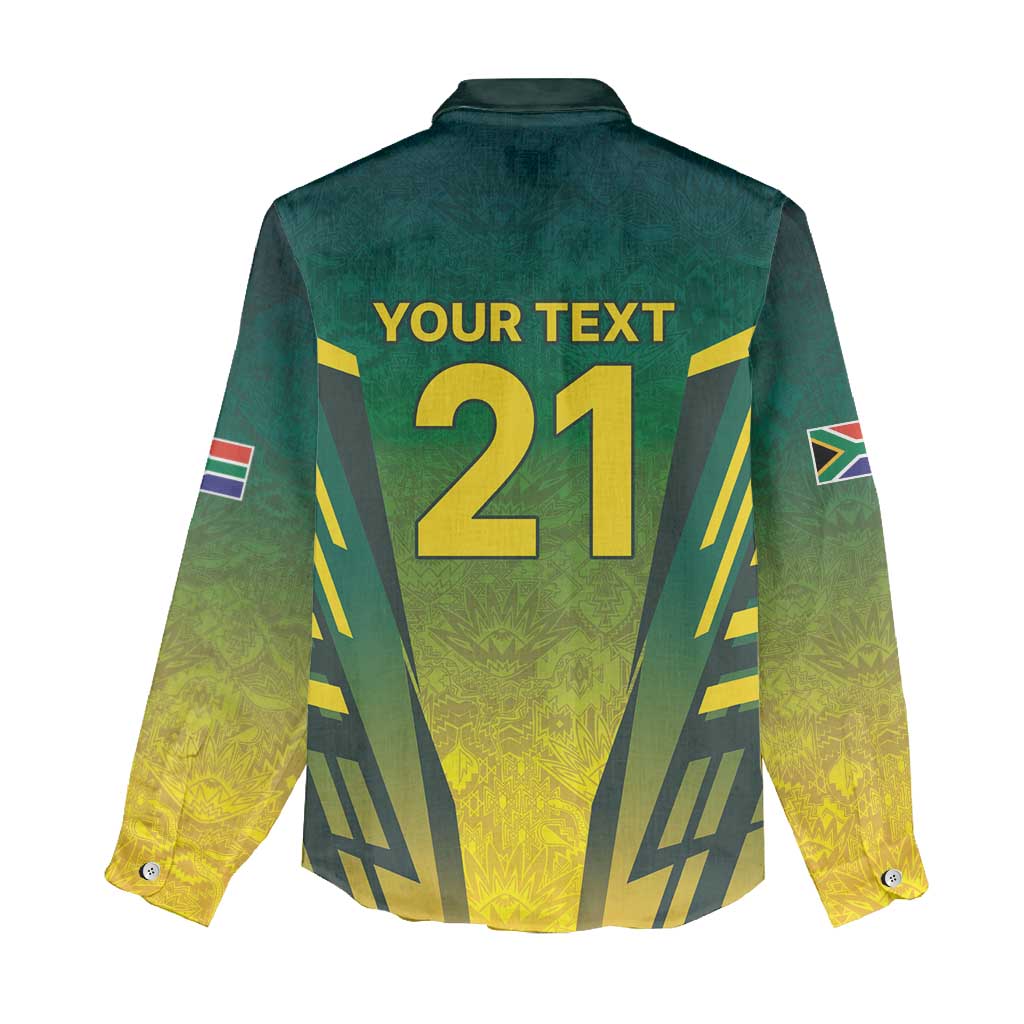 Custom South Africa Cricket Spirit 2026 Women Casual Shirt World T20 Edition - African Pride
