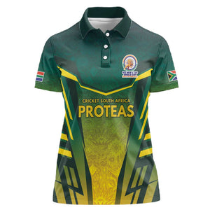 Custom South Africa Cricket Spirit 2026 Women Polo Shirt World T20 Edition - African Pride