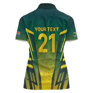 Custom South Africa Cricket Spirit 2026 Women Polo Shirt World T20 Edition - African Pride