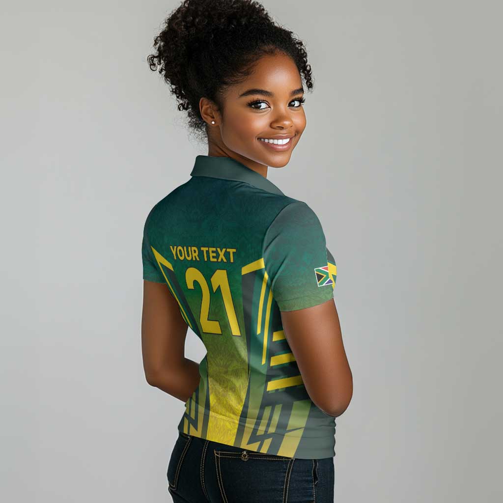 Custom South Africa Cricket Spirit 2026 Women Polo Shirt World T20 Edition - African Pride