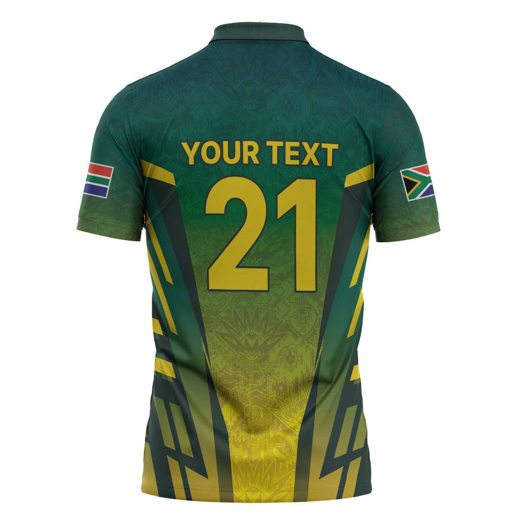 Custom South Africa Cricket Spirit 2026 Zipper Polo Shirt World T20 Edition