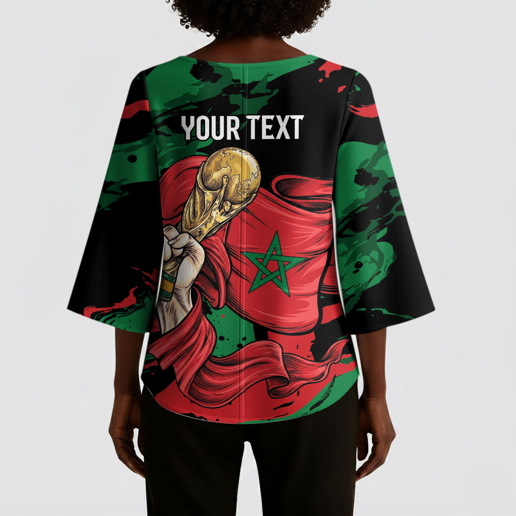 Personalized Morocco From Atlas To Victory Kimono Sleeve Blouse Atlas Lions World Football Supporter Edition