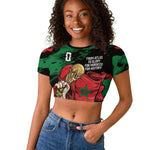 Personalized Morocco From Atlas To Victory Raglan Cropped T shirt Atlas Lions World Football Supporter Edition