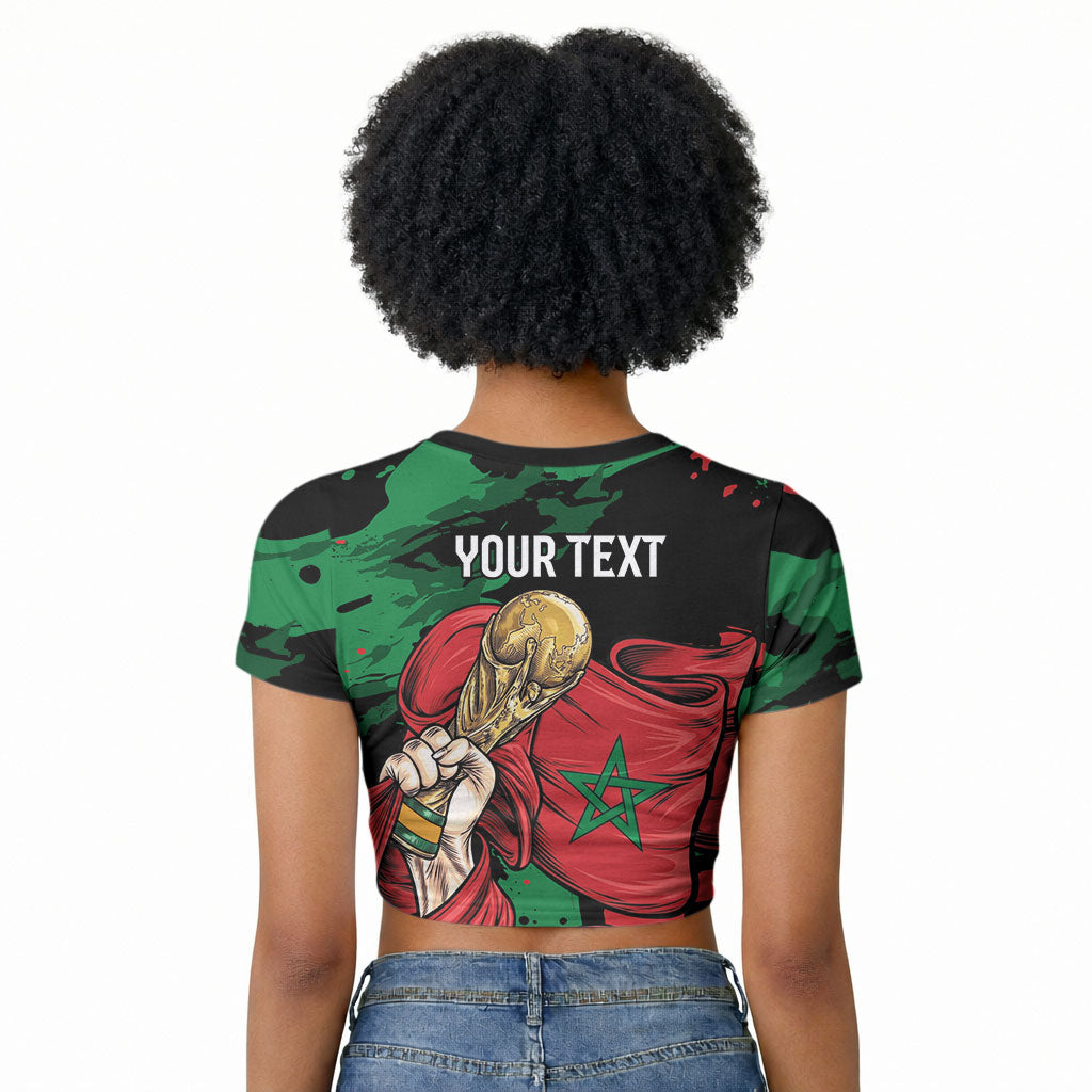 Personalized Morocco From Atlas To Victory Raglan Cropped T shirt Atlas Lions World Football Supporter Edition