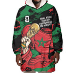 Personalized Morocco From Atlas To Victory Wearable Blanket Hoodie Atlas Lions World Football Supporter Edition