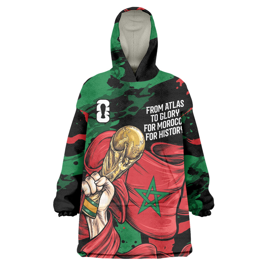 Personalized Morocco From Atlas To Victory Wearable Blanket Hoodie Atlas Lions World Football Supporter Edition