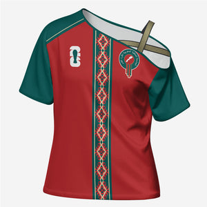 Custom Morocco Heritage Zellige Pattern Cross Shoulder Shirt Atlas Lions World Football Supporter Edition