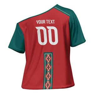 Custom Morocco Heritage Zellige Pattern Cross Shoulder Shirt Atlas Lions World Football Supporter Edition