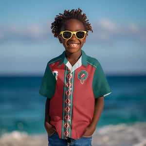 Custom Morocco Heritage Zellige Pattern Kid Hawaiian Shirt Atlas Lions World Football Supporter Edition