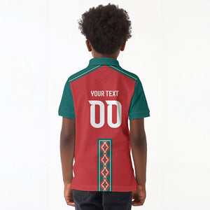 Custom Morocco Heritage Zellige Pattern Kid Polo Shirt Atlas Lions World Football Supporter Edition