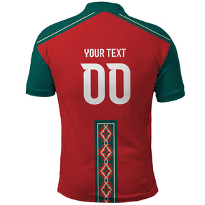 Custom Morocco Heritage Zellige Pattern Polo Shirt Atlas Lions World Football Supporter Edition