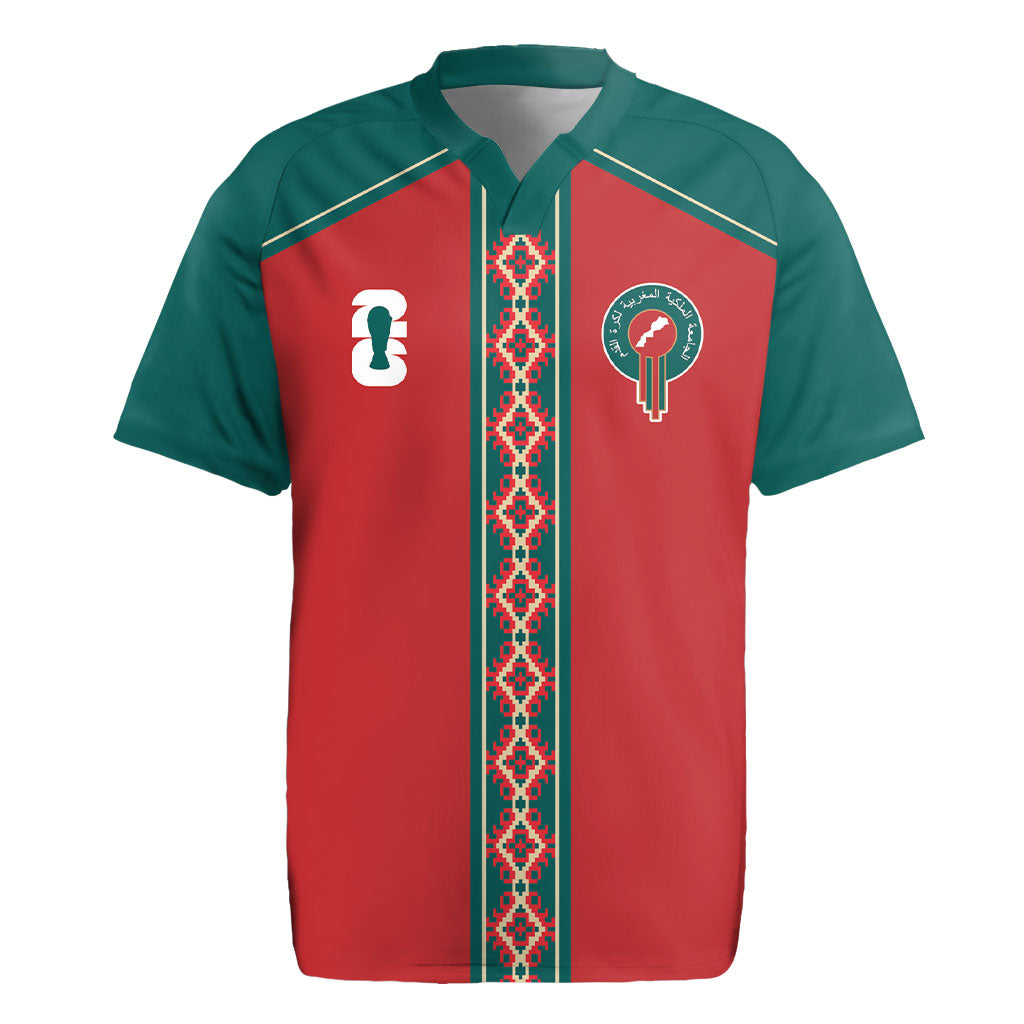 Custom Morocco Heritage Zellige Pattern Rugby Jersey Atlas Lions World Football Supporter Edition