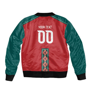 Custom Morocco Heritage Zellige Pattern Sleeve Zip Bomber Jacket Atlas Lions World Football Supporter Edition