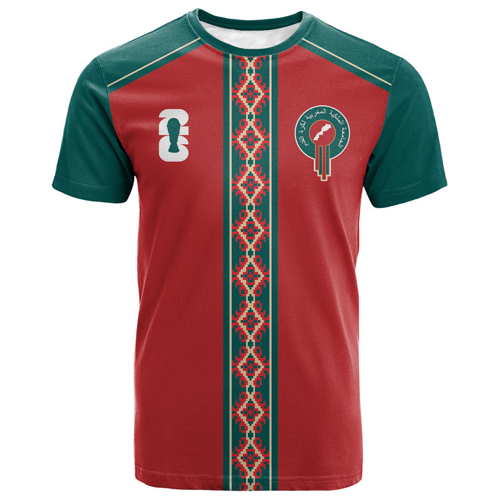 Custom Morocco Heritage Zellige Pattern T shirt Atlas Lions World Football Supporter Edition