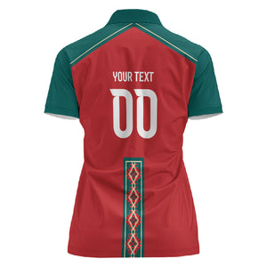 Custom Morocco Heritage Zellige Pattern Women Polo Shirt Atlas Lions World Football Supporter Edition