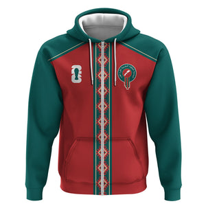 Custom Morocco Heritage Zellige Pattern Zip Hoodie Atlas Lions World Football Supporter Edition
