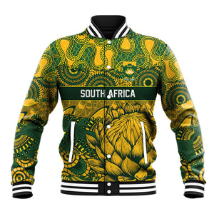 2026 Autumn Rugby Nations South Africa Custom Baseball Jacket Indigenous Tribal Patchwork Motif