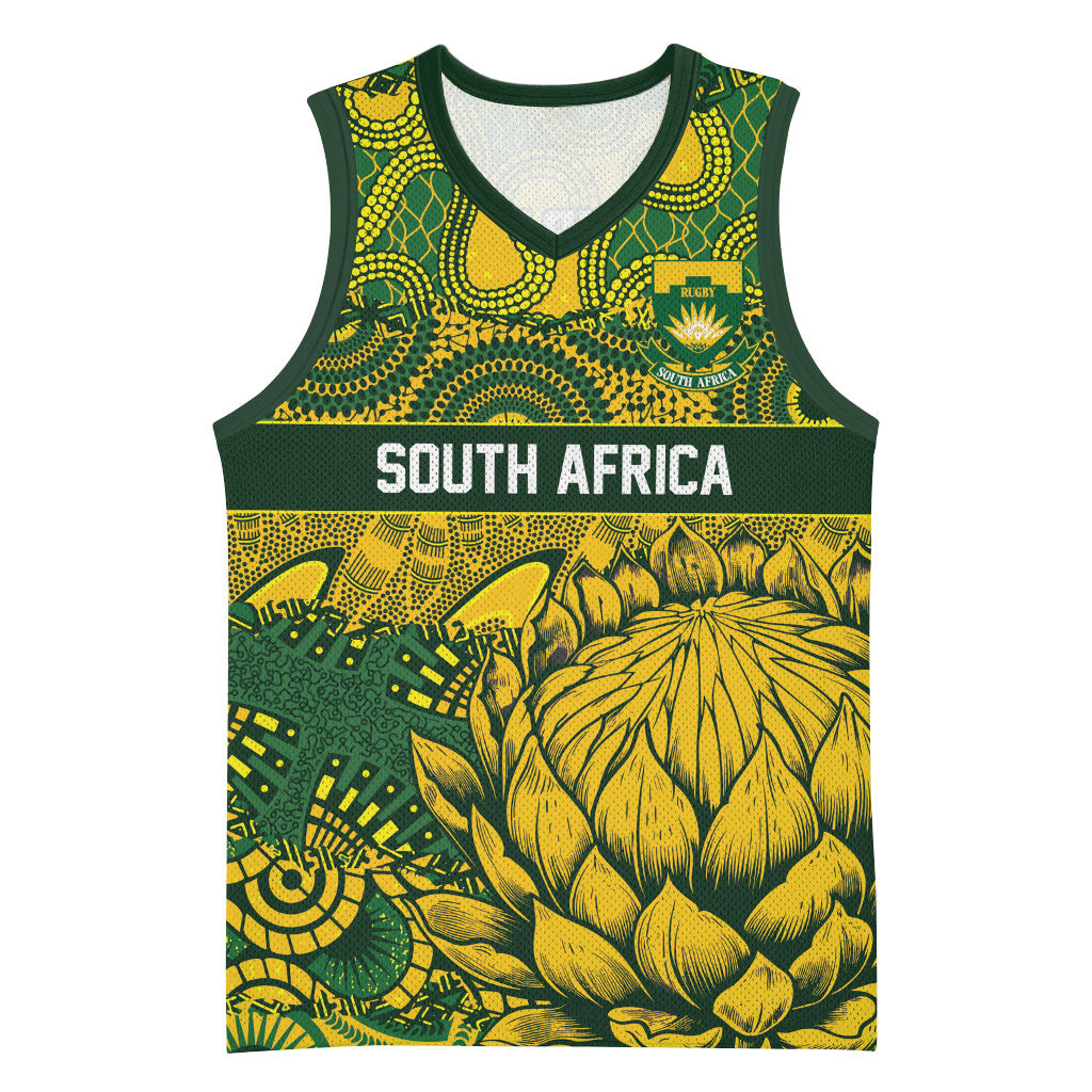 2026 Autumn Rugby Nations South Africa Custom Basketball Jersey Indigenous Tribal Patchwork Motif