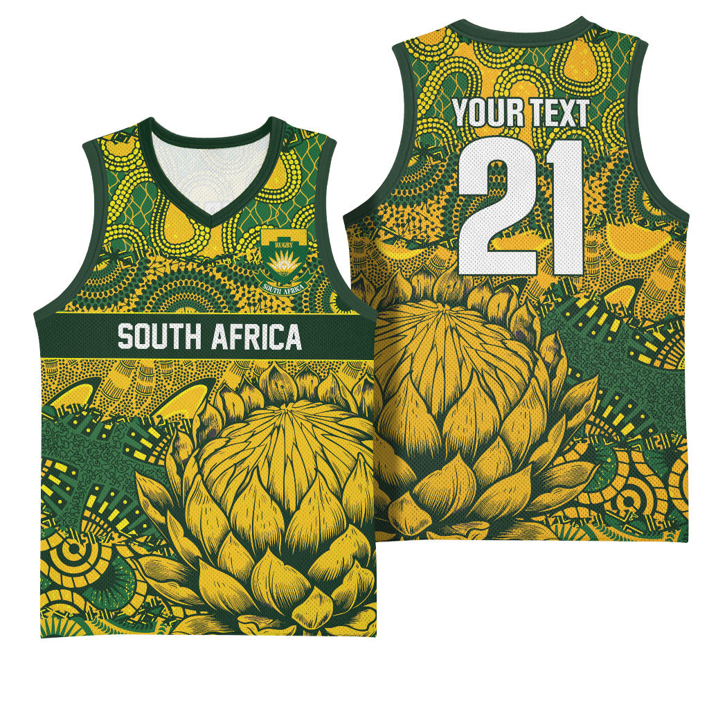 2026 Autumn Rugby Nations South Africa Custom Basketball Jersey Indigenous Tribal Patchwork Motif
