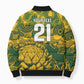 2026 Autumn Rugby Nations South Africa Custom Bomber Puffer Jacket Indigenous Tribal Patchwork Motif