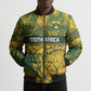 2026 Autumn Rugby Nations South Africa Custom Bomber Puffer Jacket Indigenous Tribal Patchwork Motif