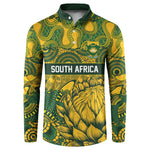 2026 Autumn Rugby Nations South Africa Custom Button Sweatshirt Indigenous Tribal Patchwork Motif