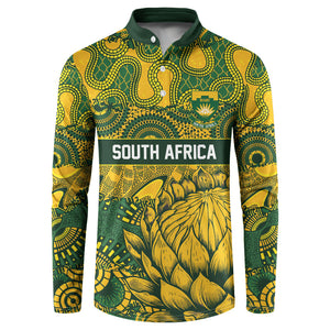 2026 Autumn Rugby Nations South Africa Custom Button Sweatshirt Indigenous Tribal Patchwork Motif