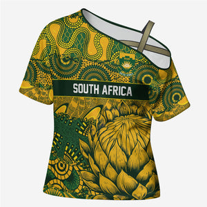 2026 Autumn Rugby Nations South Africa Custom Cross Shoulder Shirt Indigenous Tribal Patchwork Motif