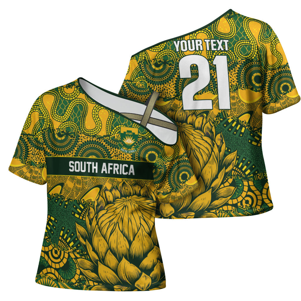 2026 Autumn Rugby Nations South Africa Custom Cross Shoulder Shirt Indigenous Tribal Patchwork Motif