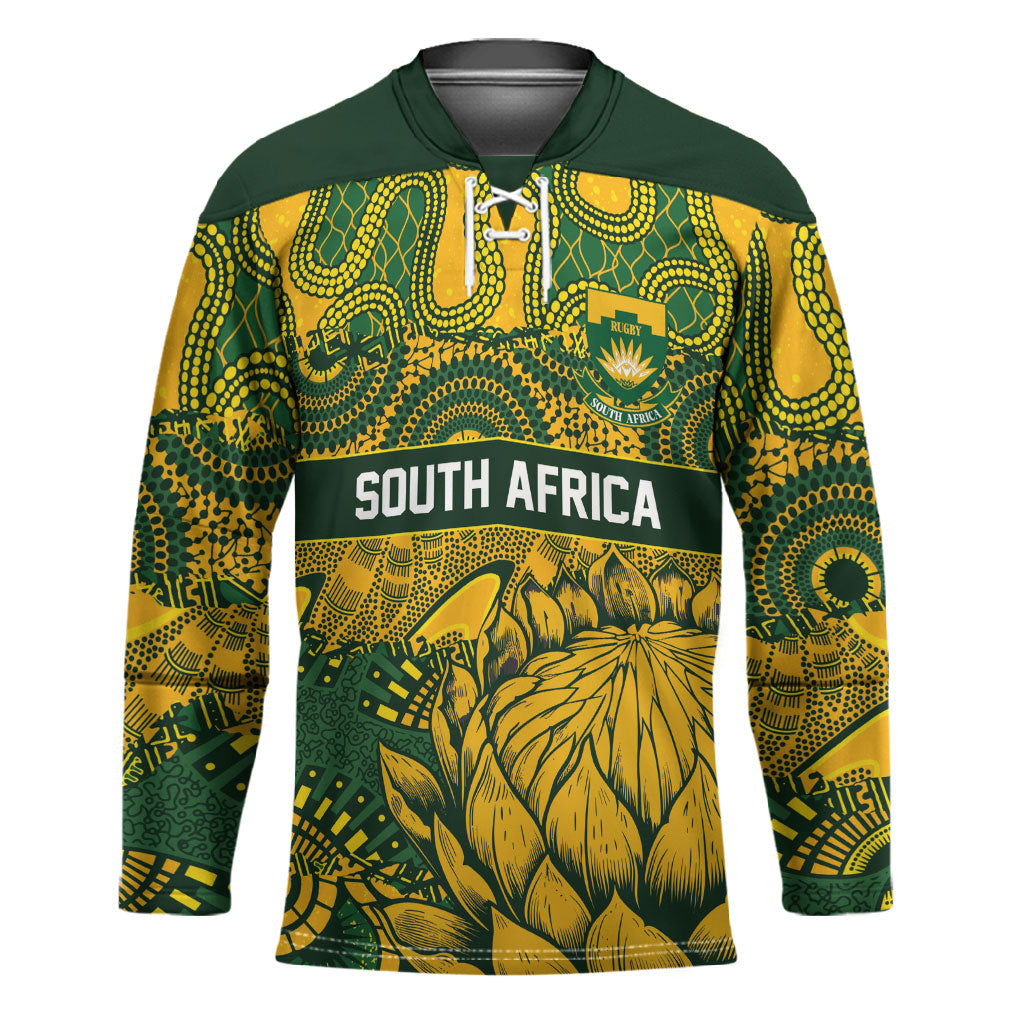 2026 Autumn Rugby Nations South Africa Custom Hockey Jersey Indigenous Tribal Patchwork Motif