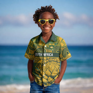 2026 Autumn Rugby Nations South Africa Custom Kid Hawaiian Shirt Indigenous Tribal Patchwork Motif