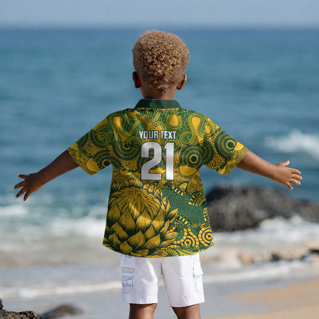 2026 Autumn Rugby Nations South Africa Custom Kid Hawaiian Shirt Indigenous Tribal Patchwork Motif