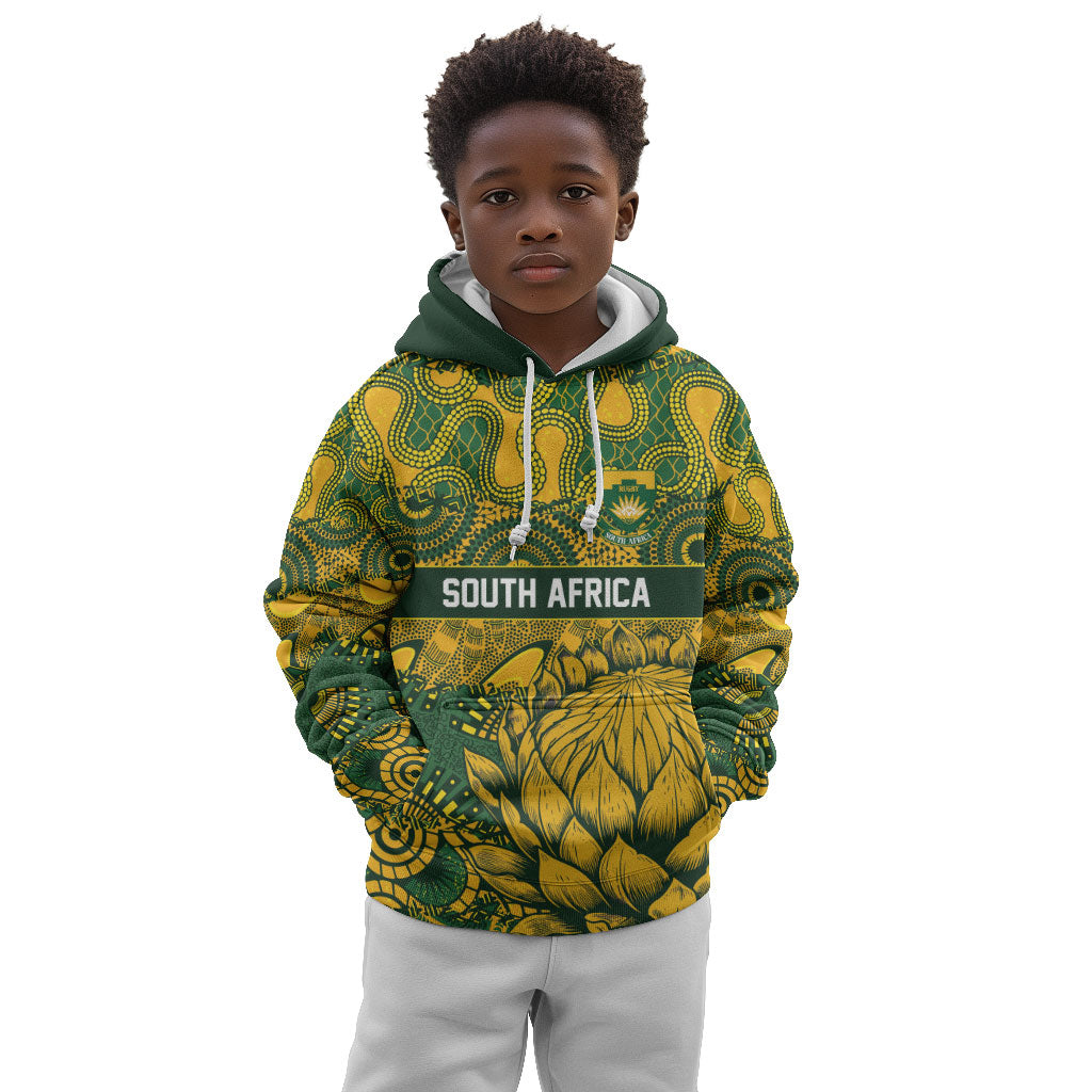 2026 Autumn Rugby Nations South Africa Custom Kid Hoodie Indigenous Tribal Patchwork Motif