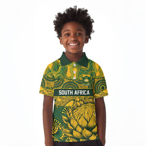2026 Autumn Rugby Nations South Africa Custom Kid Polo Shirt Indigenous Tribal Patchwork Motif