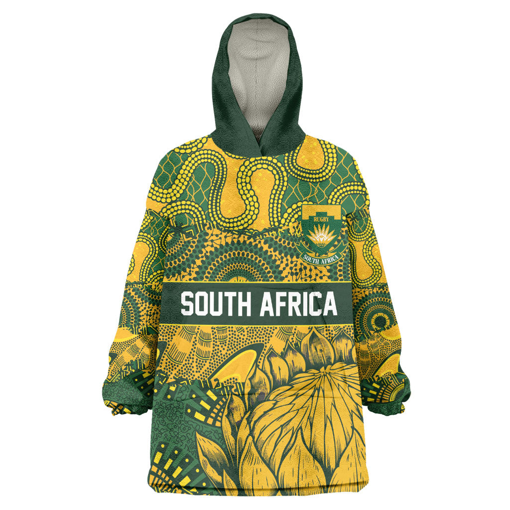 2026 Autumn Rugby Nations South Africa Custom Kid Wearable Blanket Hoodie Indigenous Tribal Patchwork Motif