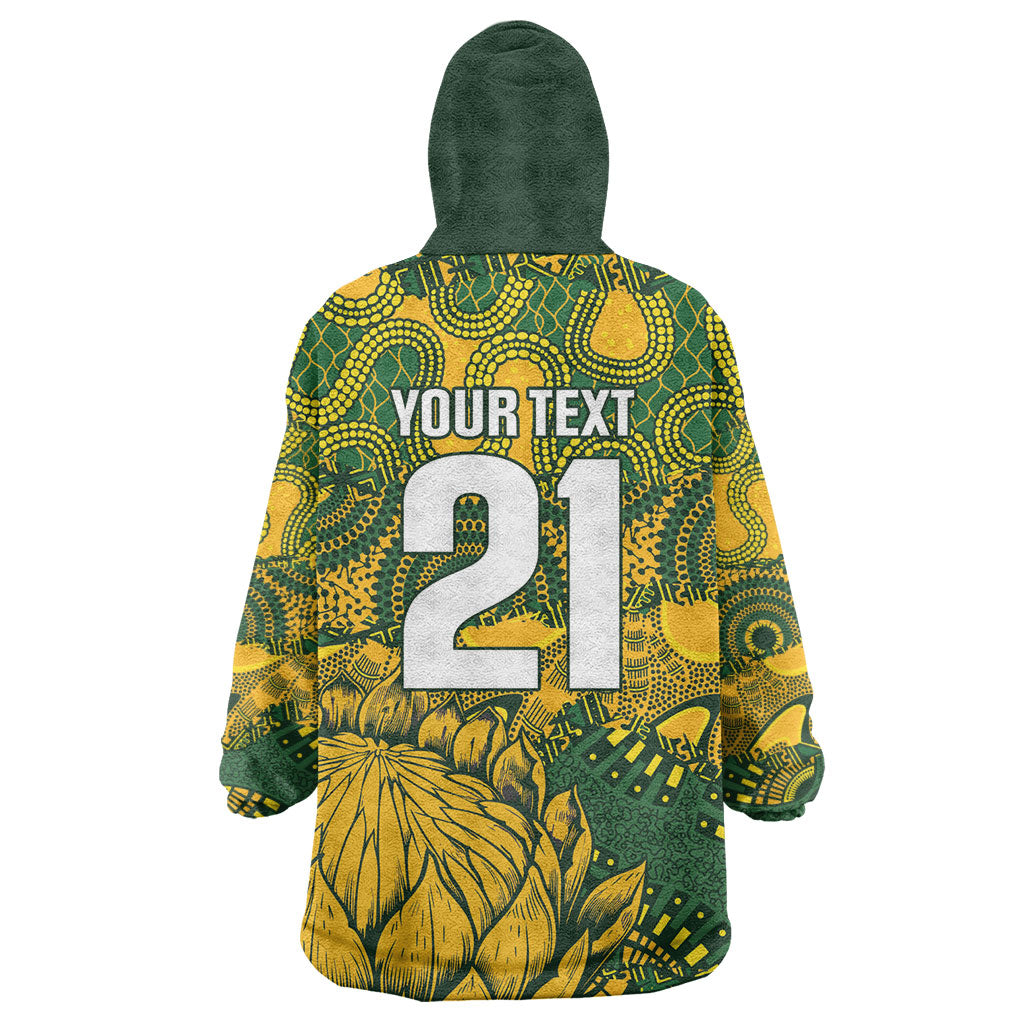 2026 Autumn Rugby Nations South Africa Custom Kid Wearable Blanket Hoodie Indigenous Tribal Patchwork Motif