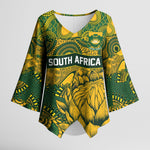 2026 Autumn Rugby Nations South Africa Custom Kimono Sleeve Blouse Indigenous Tribal Patchwork Motif