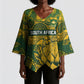 2026 Autumn Rugby Nations South Africa Custom Kimono Sleeve Blouse Indigenous Tribal Patchwork Motif