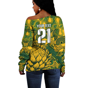 2026 Autumn Rugby Nations South Africa Custom Off Shoulder Sweater Indigenous Tribal Patchwork Motif