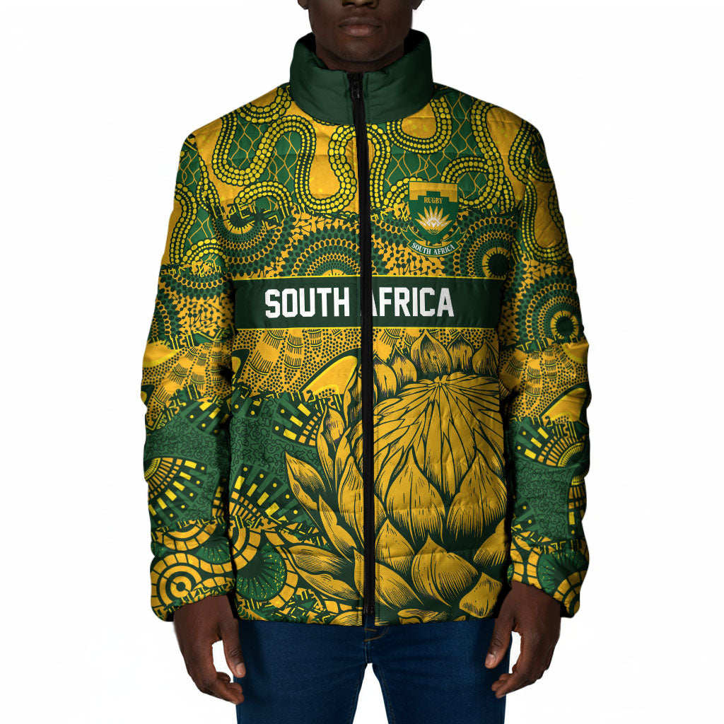 2026 Autumn Rugby Nations South Africa Custom Padded Jacket Indigenous Tribal Patchwork Motif