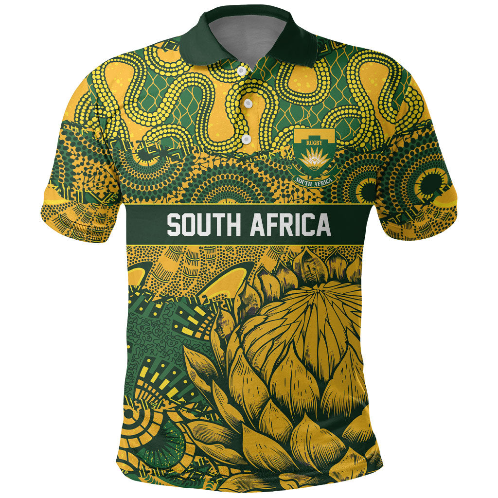 2026 Autumn Rugby Nations South Africa Custom Polo Shirt Indigenous Tribal Patchwork Motif