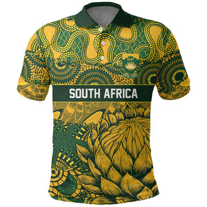 2026 Autumn Rugby Nations South Africa Custom Polo Shirt Indigenous Tribal Patchwork Motif