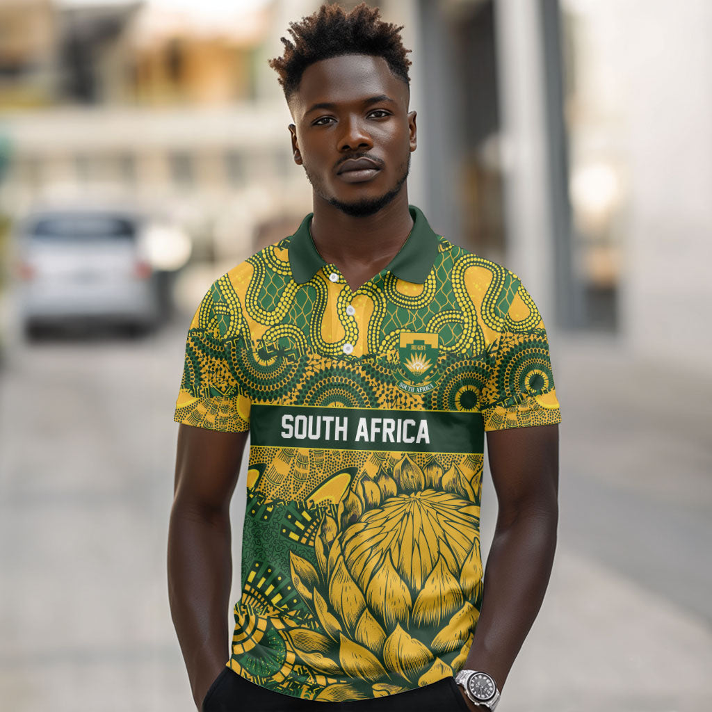 2026 Autumn Rugby Nations South Africa Custom Polo Shirt Indigenous Tribal Patchwork Motif