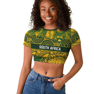 2026 Autumn Rugby Nations South Africa Custom Raglan Cropped T shirt Indigenous Tribal Patchwork Motif