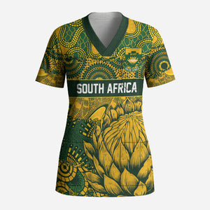 2026 Autumn Rugby Nations South Africa Custom Scrub Top Indigenous Tribal Patchwork Motif