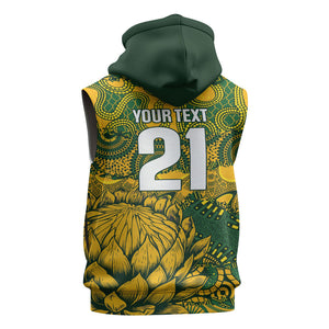 2026 Autumn Rugby Nations South Africa Custom Sleeveless Zip Hoodie Indigenous Tribal Patchwork Motif
